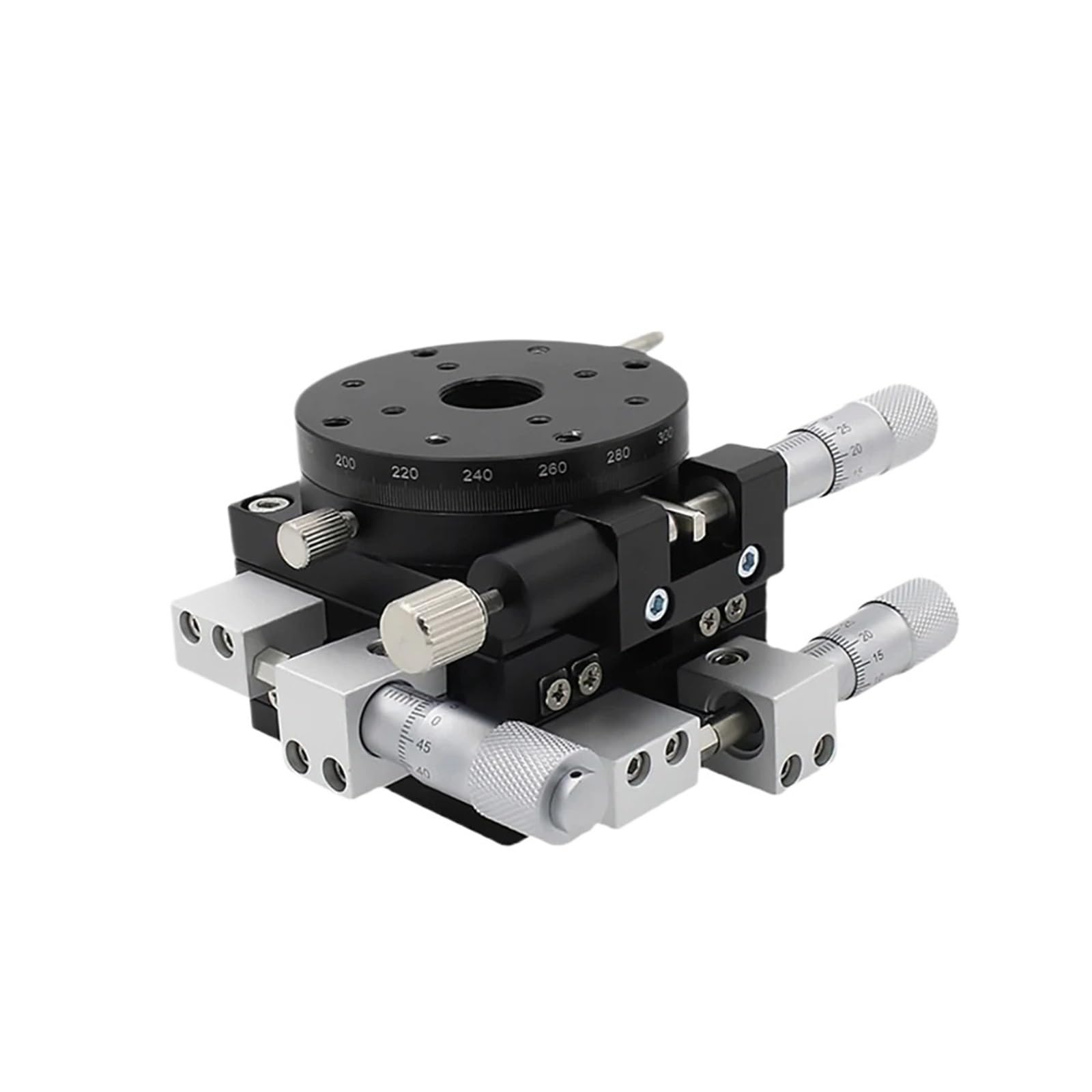 WNVXJGNSO Sliding Table XYR Axis Sliding Table LSP90-LM 90mm Micrometer Manual Trimming Platform Translation Table and Rotary Table Cross Rail