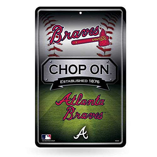 Rico MLB Braves 11X17 Large Embossed Metal Wall Sign