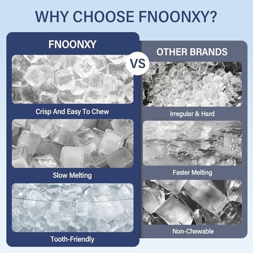FNOONXY Nugget Ice Maker Countertop,44 lbs/24h Chewable Pellet Ice Machine with 4.5L Side Water Tank,6-8 Mins Fast Ice Making,One-Touch Self-Cleaning,Portable with Ice Scoop for Home,Office & Bar by FNOONXY - Used condition - Image 7