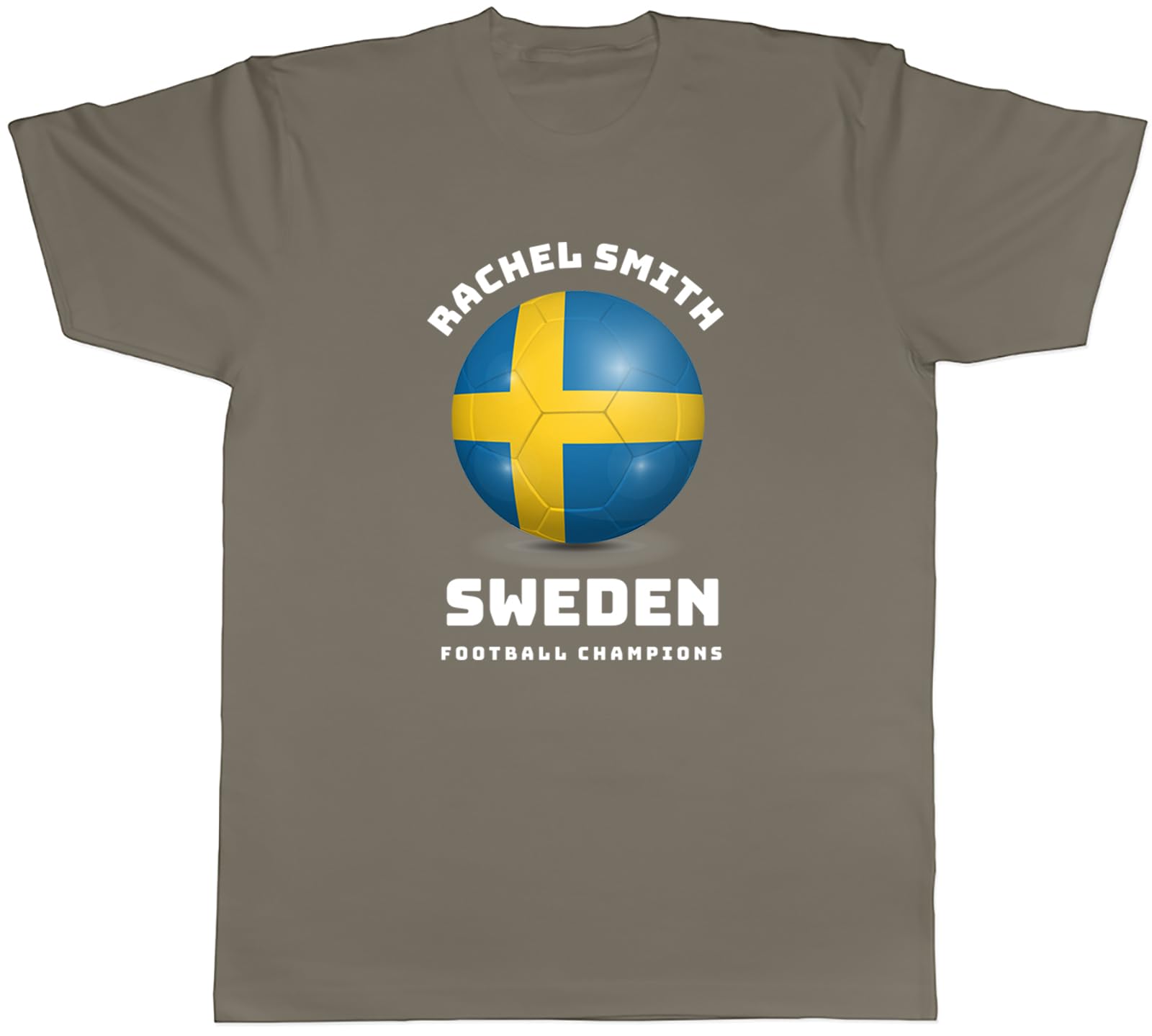 Shopagift Personalised Sweden Flag Football Supporters Fan Mens T-Shirt Tee Grey