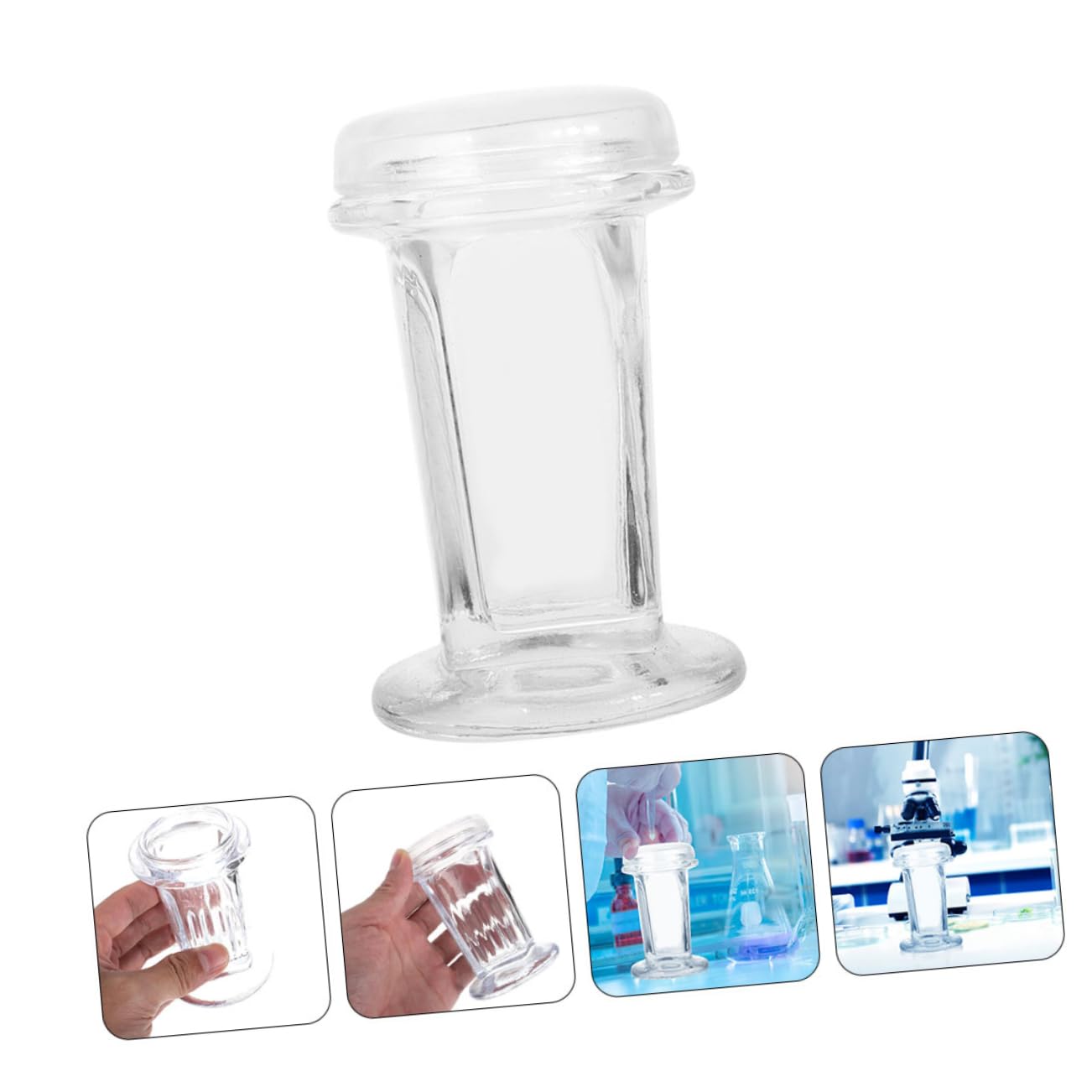 Garneck Barattolo Per Colorazione Coplin in Vetro Coperchio, Capacità 60 Ml, Contiene 5 Vetrini Per Microscopio, Vasca Di Colorazione Per Laboratorio Scientifico e Conservazione Reagenti