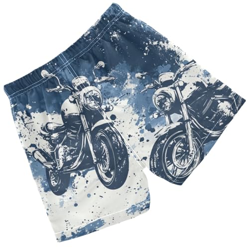 Pigsaly Boys' Swim Board Shorts Blue Motorcycles Boy's Swim Trunks Kids Swimwear 4T2