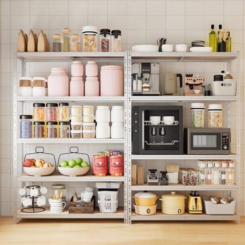 ZEUKMXOO 2200LBS Garage Storage Shelving Unit, 70.8\'\'H 5-Tier Heavy Duty Storage Shelves, Adjustable Utility Shelf, Metal Rack for Basment Pantry Closet, Garage - Thumbnail 2