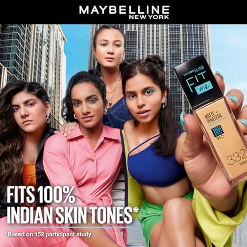 Maybelline New York Liquid Foundation Medium Coverage Lotion, Matte Finish, With Spf, Absorbs Oil, Fit Me Matte + Poreless For Oily Skin, 115 Ivory, 30Ml, Pack Of 1 - Image 6