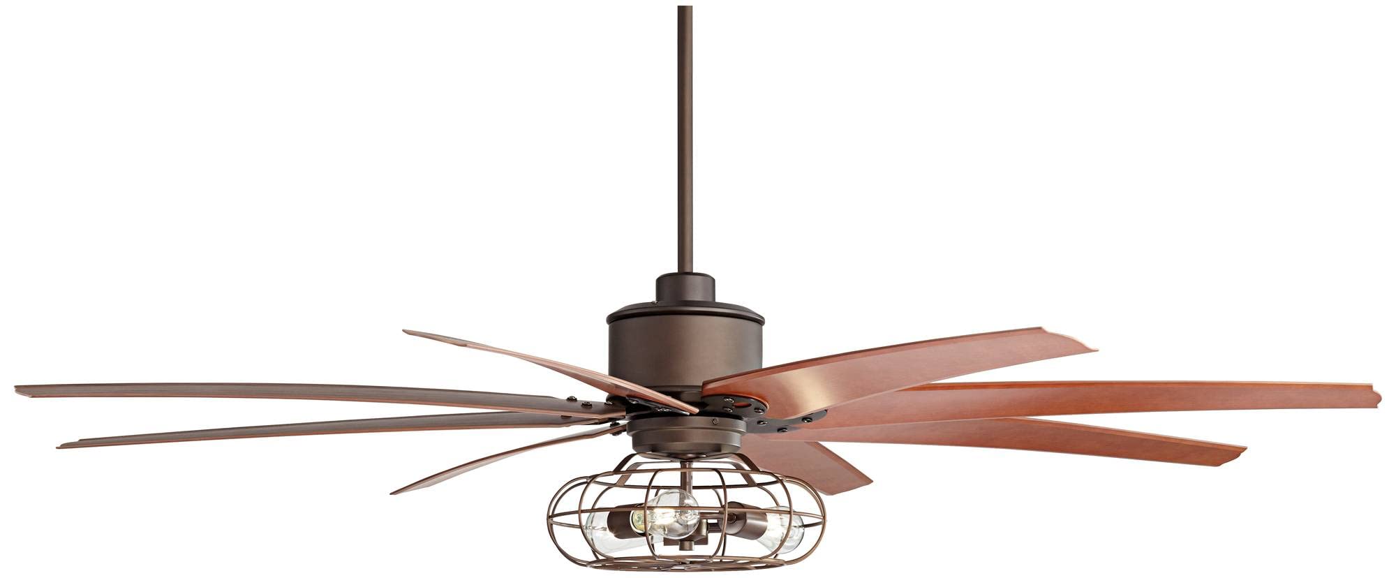 Casa Vieja 72 Inch Predator Ceiling Fan - Rustic Farmhouse LED Light With Remote Control