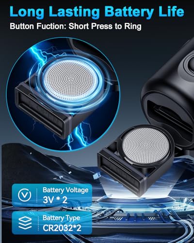 image for Powvine Electric Bike Horn 130db Loud Bicycle Horn，Bicycle Horns for