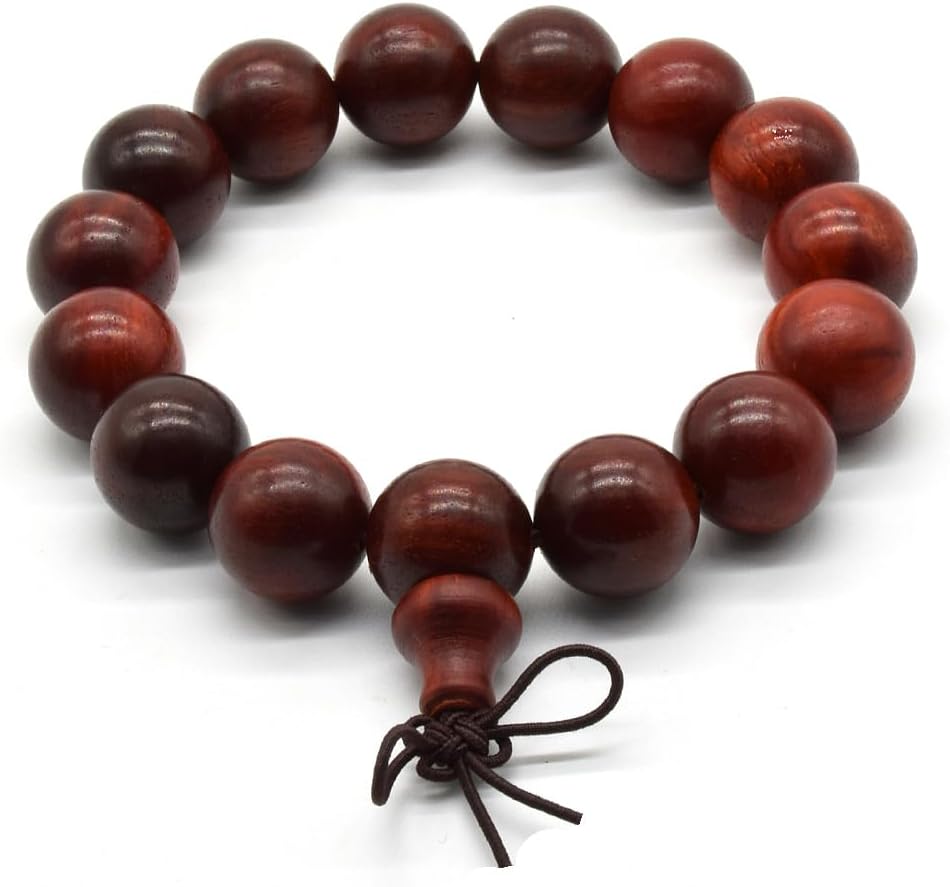 Zen Dear Unisex Natural African Blood Red Sandalwood Bracelet Prayer Beads Tibetan Buddhism Meditation Mala Bead Necklace Yoga - Image 3