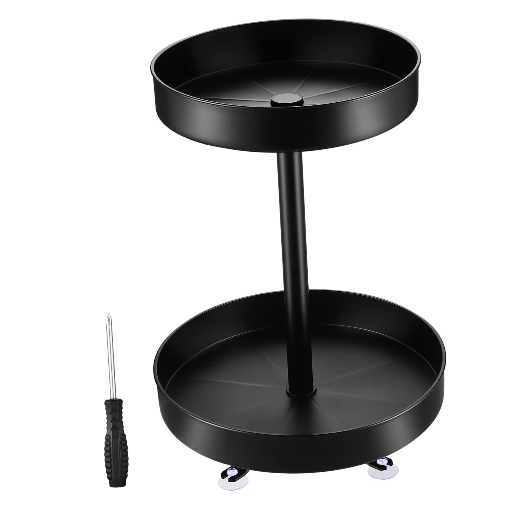 Alipis Estante Giratorio para Condimentos 12 de Dos Capas, Estructura Resistente de Cocina, Porta Condimentos Rotación 360 Grados, Organizador para Cocina y Almacenamiento Compacto