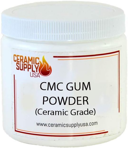 Ceramic Supply USA - CMC Gum Powder 1/2 lb - Ceramic Grade Glaze Binder - for Brushable Pottery Glazes - Improves Brushability - Reconstitute Dried Out Glazes - Binder for Enamel Powders