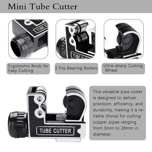 Professional Pipe Cutter for Copper Pipe, Adjustable 3-28mm Copper Pipe Cutters, Efficient and Precise Tool for Plumbing and HVAC, Durable Design for Easy Cutting 4 Professional Pipe Cutter for Copper Pipe, Adjustable 3-28mm Copper Pipe Cutters, Efficient and Precise Tool for Plumbing and HVAC, Durable Design for Easy Cutting - Image 4