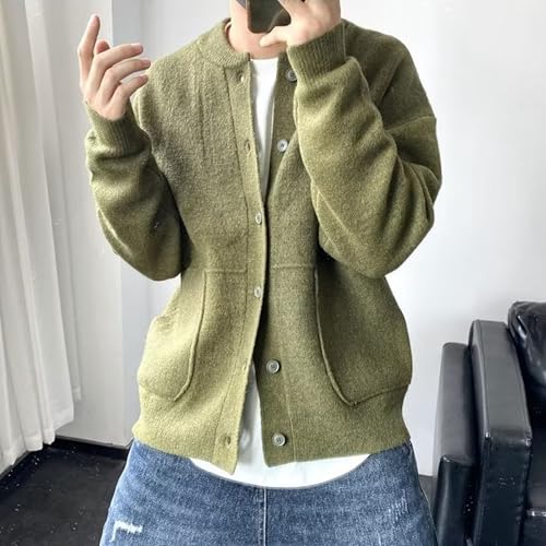 Men's Loose Fit Button Down Sweater Knitted Crew Neck Casual Sweater Cardigan Fashion Long Sleeve Sweaters3