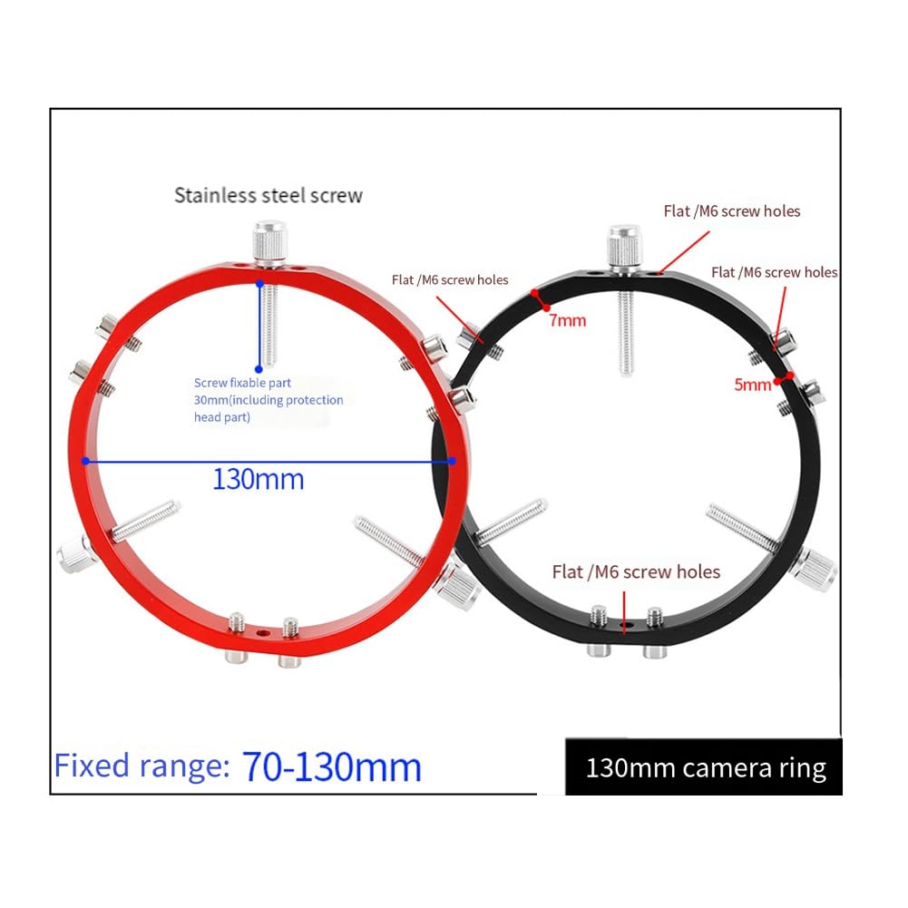 TsoLay Anillos de Bloqueo para Guía de Astrofotografía de 3 Puntos para de Telescopio, Puntero Buscador de 130 mm, Color Negro