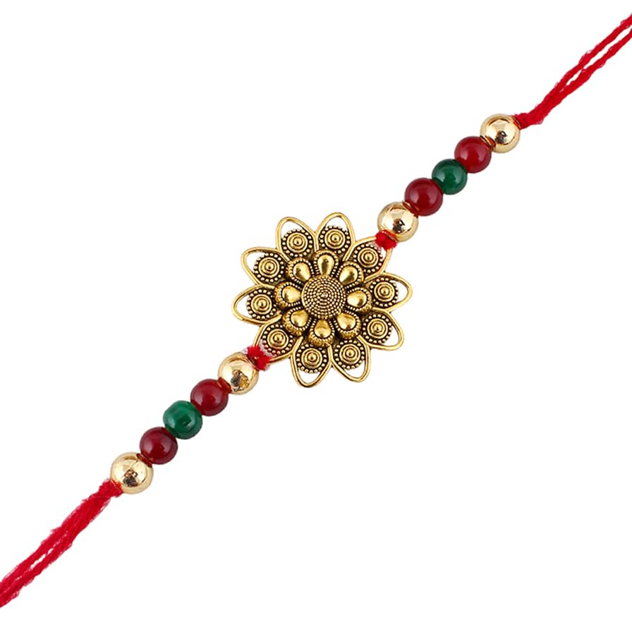 Rakhi Silver Oxidised Rakhe Boho Collection Rakshabandan Rakhee Bracelet for Bro/Brother/Bhaiya/Bhai/Bhabhi Rakshasutra (23-CHEOR1-LJ708-S-2)