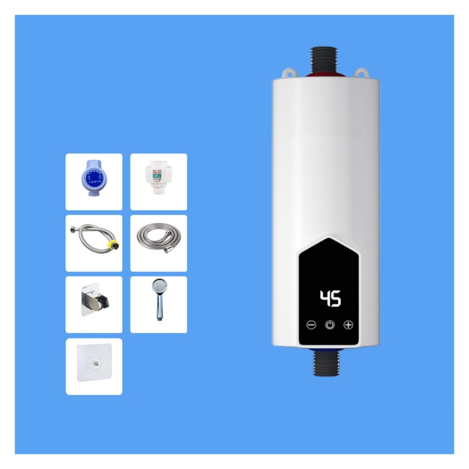 Elektryczny podgrzewacz wody przepływowy, 5500W Kuchnia Łazienka Natychmiastowy Elektryczny Kran Z Podgrzewaczem Wody Natychmiastowy Bezzbiornikowy Podgrzewacz Ciepłej Wody Z Kranu Prysznic do pryszni