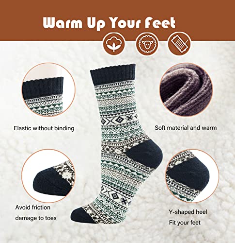 Image of Womens Wool Knit Winter Socks