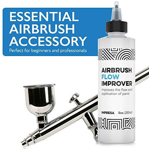 Airbrush Flow Improver Paint Set 8Oz (250 Ml) Reduce Clogs & Dry Needle Tips Made In Usa By Impresa #TOP4