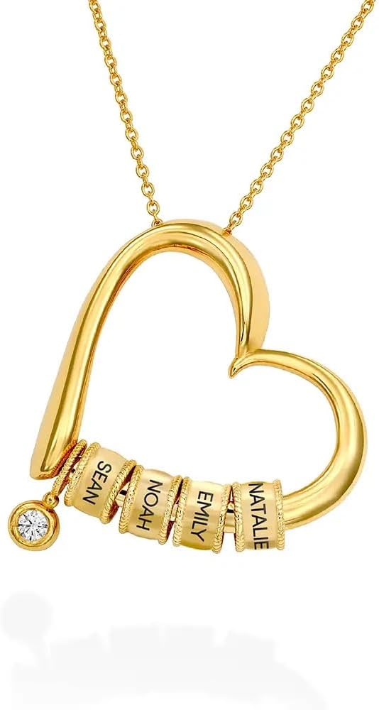 Personalized Charming Linda Heart Necklace with Engraved