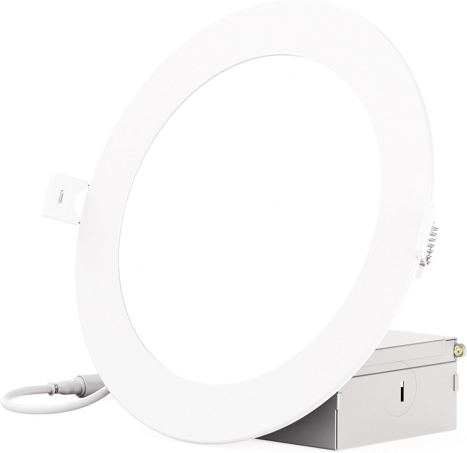 INFIBRITE 6 Inch Ultra-Thin Recessed LED Downlight, 12W 1,050LM, 2700K Soft White, White Trim, Wet Rated, Triac Dimmable, ETL, FCC, Energy Star