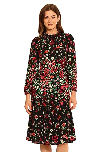 Maggy London Women's Long Sleeve Ruffle Mock Neck Dress2