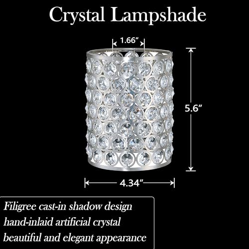 Image of 3 Pack Crystal Replacement Covers Metal Shade Pendant Ceiling Chandelier Wall Sconce Lamp Brushed Nickel Fixture