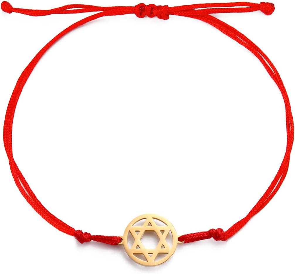 Star of David Bracelet Stainless Steel Hexagram Pendant Jewish Bracelet Star of David Jewish Jewelry for Women Mens