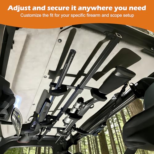 Two-Gun Vehicle Rack | Professional Grade, Adjustable Mount Designed for Trucks, UTVs, and Similar Vehicles | Universal Telescoping Two-Gun Vehicle Rack | Heavy-Duty Horizontal Vehicle Gun Mount - Thumbnail 4