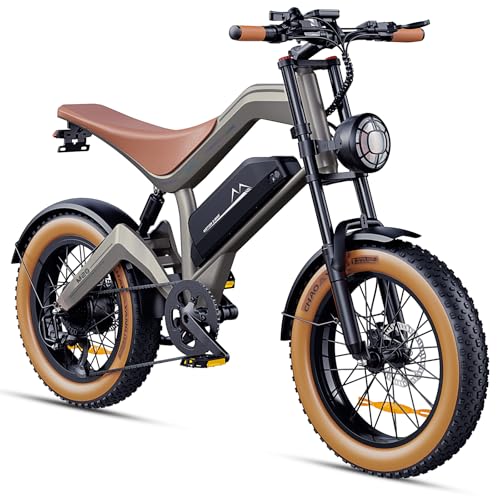 Comecycle Bicicleta Eléctrica 20' x 4.0 Fat Bike, Batería Extraíble 48V 18.2Ah (Autonomía 60km), E-Bike Urbana Estilo Retro con Doble Suspensión y Frenos Hidráulicos, Bicicleta de Montaña para Adultos