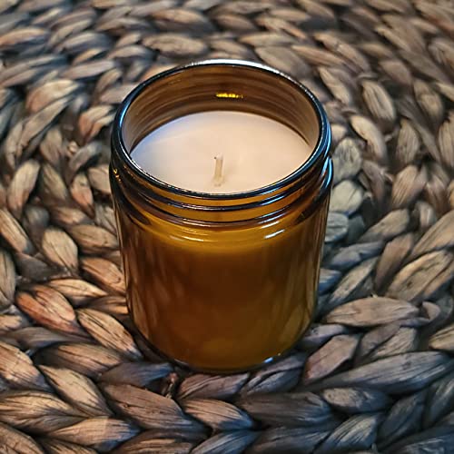 Arctic Wicks Sweet Fireside Candles | Handcrafted Natural Coconut & Beeswax Collection 7.2Oz Amber Candle Jar #TOP5