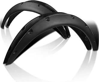 Spec-D Tuning 4PC Front + Rear Universal Flexible Car Fender Flares Black Durable Extra Wide Body Kit Wheel