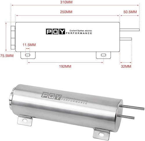 Miniatura 2 de El tanque de vómito del desbordamiento del refrigerante del radiador pulió el acero inoxidable 3" ×10
