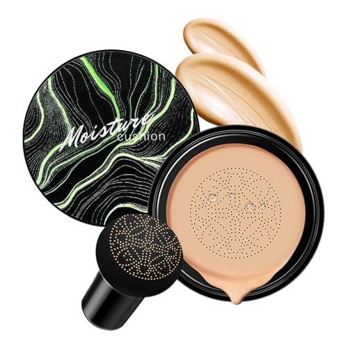 Mushroom Head Air Cushion CC Cream - BB Cream Face Makeup for Mature Skin, Moisturizing Cover Balm Foundation & Long-Lasting Color Correcting Concealer, Even Skin Tone for All Skin (Natural)