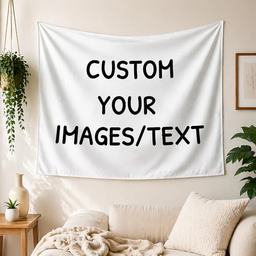 KKSTAMP Custom Tapestry Personalised Photo Tapestry Wall Hanging Large Aesthetic Room Decor Custom Wall Decor Bedroom Living Room Art Tapestry Gift for Family Friends Home Decoration