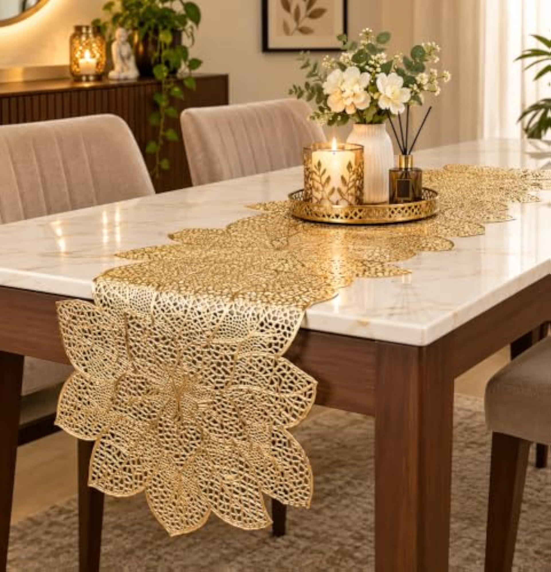 M-Win Creation Heat Resistant Washable PVC Dining Center Table Runner