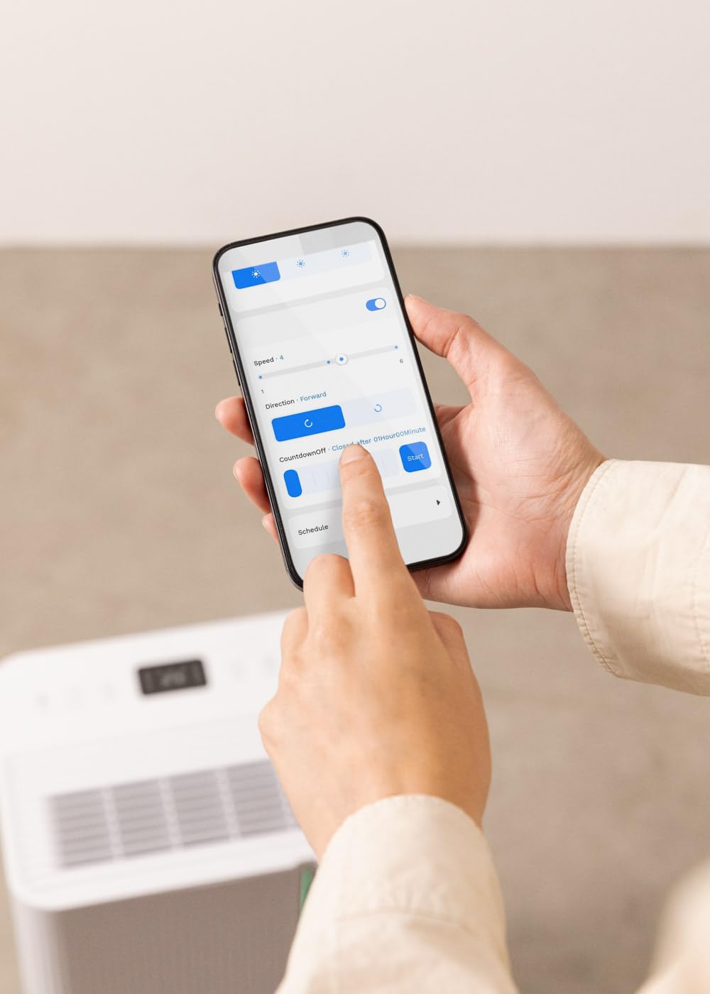 CREATE/AIR DRY CONNECT/Deshumidificador con WiFi 10L/día/Temporizador 24h, fácil de transportar, pantalla LED, hasta un 80% menos de humedad, superficies 15-25m², 210W
