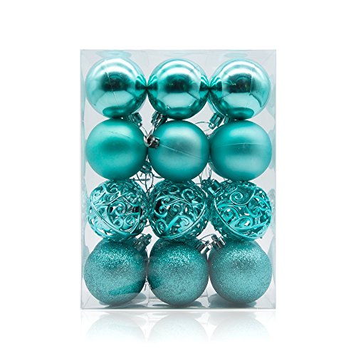 Ams 2.36''/60Mm 24Ct Christmas Balls Tree Pendants Shatterproof Ornaments Seasonal Decorations For Tree Decor,Holiday,Xmas(Turquoise) #TOP27