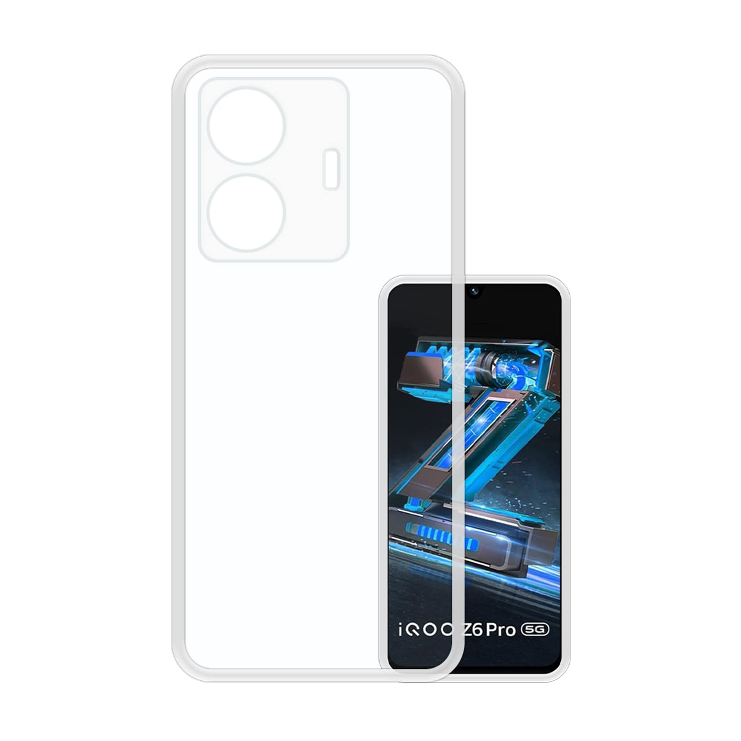 VIDO Transparent Back Case Cover for IQOO Z6 Pro (Soft & Flexible & Camera Protection Back Case)