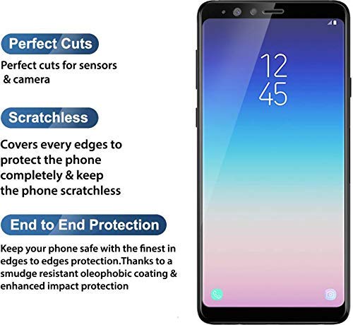 Image of Screen Protector for Samsung Galaxy A8 Star | A9 Star (Black) Tempered Glass Edge-to-Edge 6D Screen Guard With Installation Kit