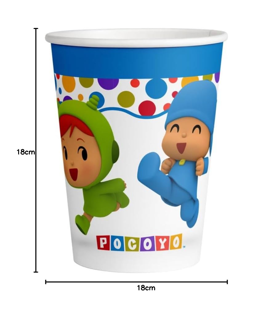 Pocoyo & Nina Pappbecher – 8er-Set Für Geburtstagspartys | 250 Ml, Bunt & Umweltfreundlich
