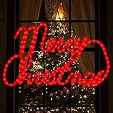 Xmasnova 24 Inch Christmas Window Silhouette Lights,Merry Christmas Window Silhouette Lights,Double Side Lamp Decoration for Holiday Indoor Wall Door Glass Decorations