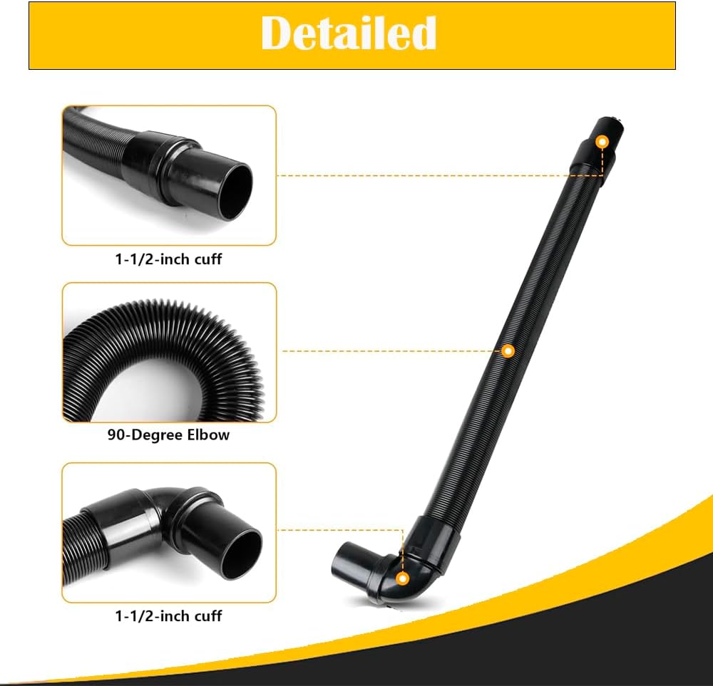 Replacement Backpack Vacuum Hose Compatible For ProTeam Vacuum Hose with 1-1/2-inch Cuffs, Also fit Super Coach Pro 6/10, Super CoachVac, Super QuarterVac, MegaVac Models