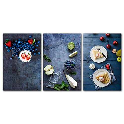 Jus de myrtille et pâtisserie affiche cuisine pour habiller un grand mur vide de restaurant
