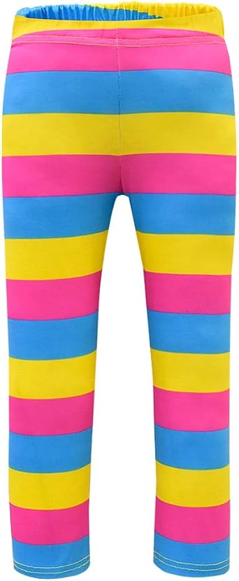 Girls Leggings Rainbow Striped Casual Pants Toddler Stretchy Pant