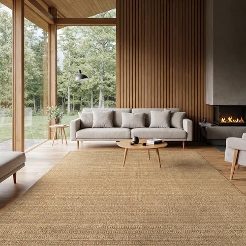 Gold Washable Jute-Look Rug