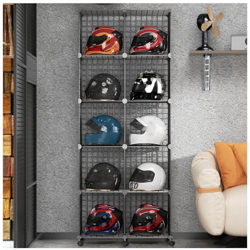 Étagère de rangement métallique pour garage et support casque de moto