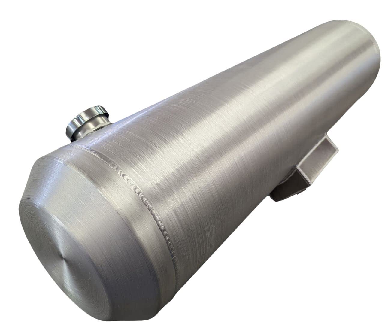 Buy 8x33 End Fill Round Spun Aluminum Tank with Sump 3/8 NPT 7 Gallon