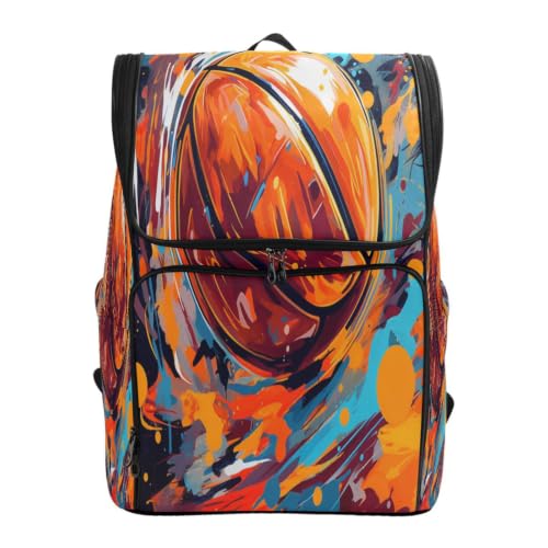 Sac à dos basket-ball aquarelle fini le mal de dos avec ce grand sac ados