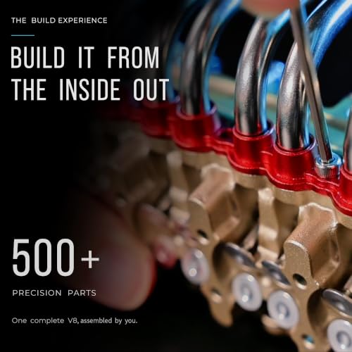 Image of TECHING Metal V8 Engine Model Kit that Works