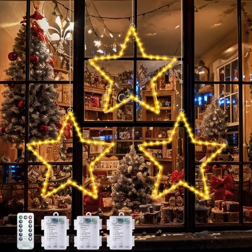 FZIFZI Weihnachtsdeko Fenster Beleuchtet, 3 StüCk Fensterbeleuchtung...