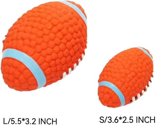 Miniatura 2 de Pelotas de rugby chirriantes para perros a prueba de mordeduras, juguete indestructible para perro, fútbol interactivo, divertido, goma resistente,
