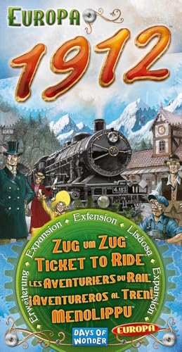 Image of Asmodee Ticket to Ride Europa 1912 Board Game EXPANSION - Expand Your Railway Empire Across Europe! Fun Family Game for Kids & Adults, Ages 8+, 2-5 Players, 30-60 Minute Playtime